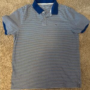 Vineyard Vines Blue and White Striped Polo Shirt